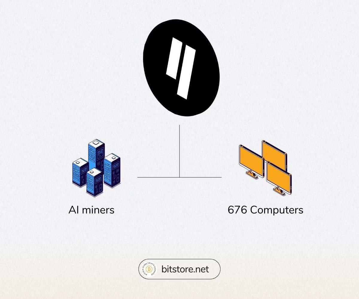 L'infografica mostra come funziona la rete Qubic e il suo token nativo.