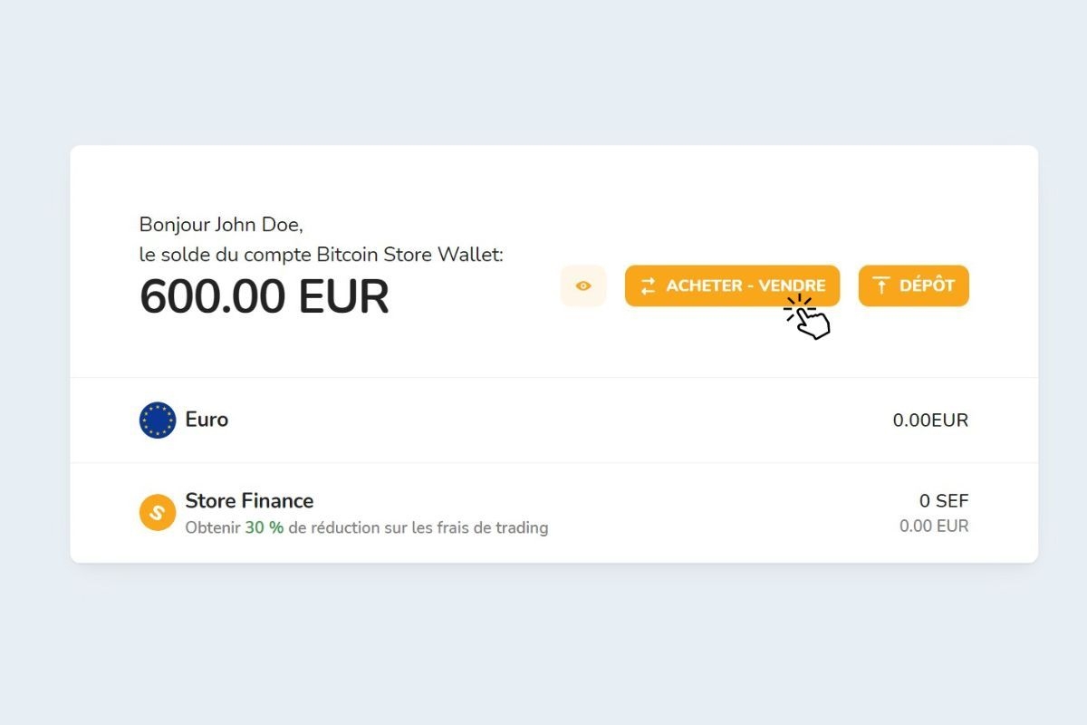 Processus d'achat de Bitcoin et d'autres cryptomonnaies via Bitcoin Store Wallet