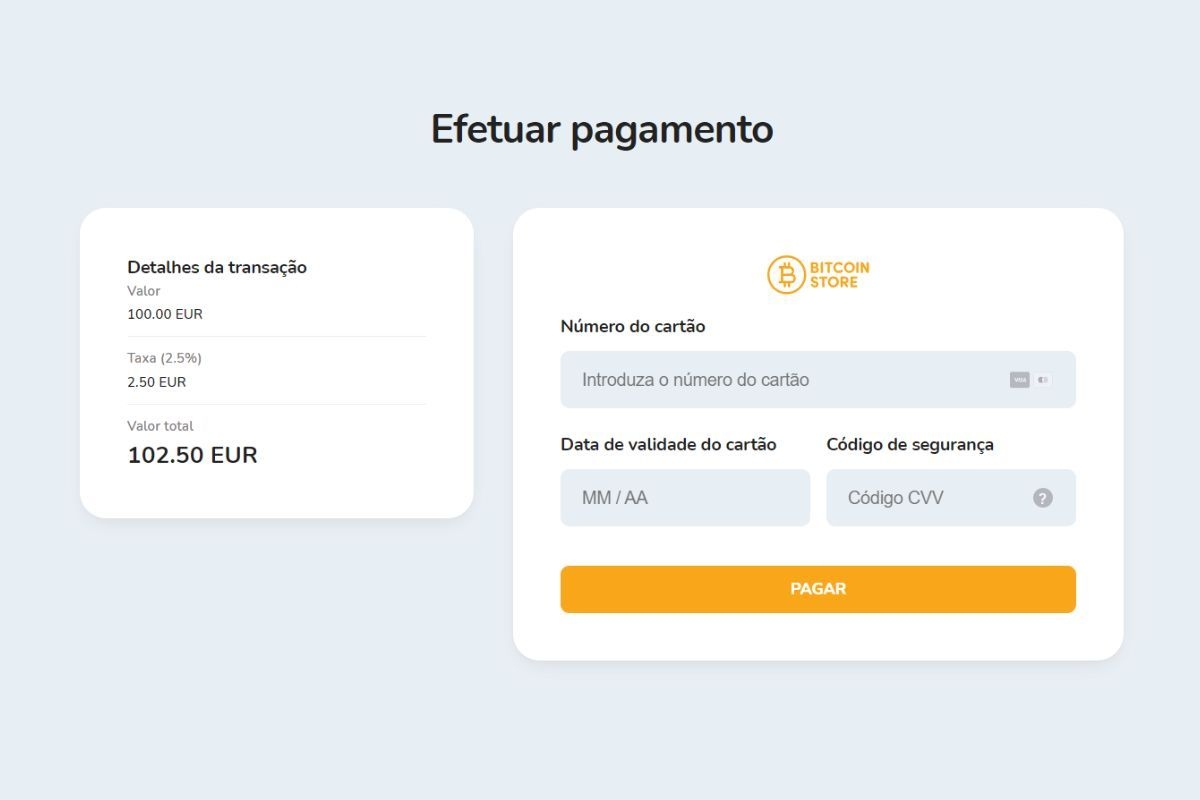 Detalhes do cartão bancário para depósito de fundos fiduciários na exchange de criptomoedas Bitcoin Store